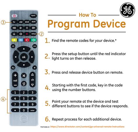 how to program a ge 6 universal remote